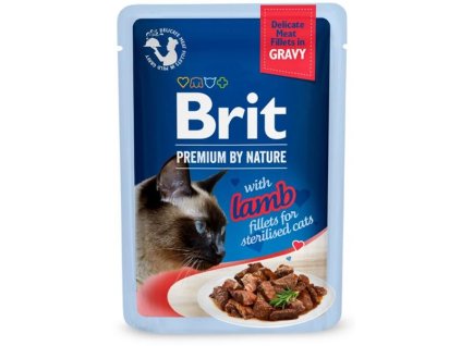 Brit Premium Cat Delicate Fillets in Gravy with Lamb for Sterilised 85 g