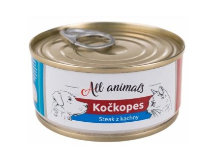 ALL ANIMALS Kočkopes konzerva steak z kachny 100g