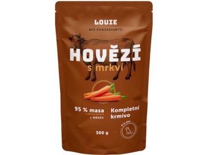 Louie kapsička pro psy hovězí s mrkví 300g