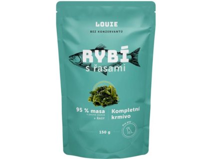 Louie kapsička pro psy rybí s řasami 150g