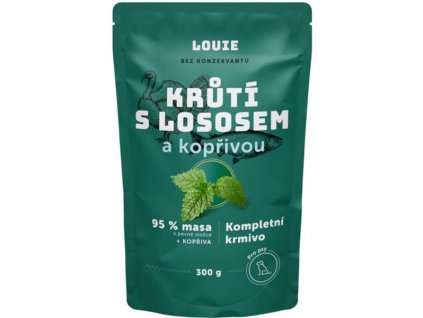 Louie kapsička pro psy krůtí s lososem a kopřivou 300g