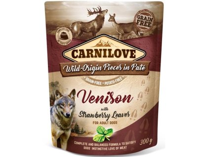 Carnilove Dog kapsička Paté Venison with Strawberry Leaves 300 g