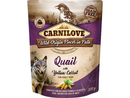 Carnilove Dog kapsička Paté Quail with Yellow Carrot 300 g