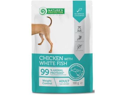 Nature's Protection Dog kapsička Weight Control Chicken and White Fish 100 g