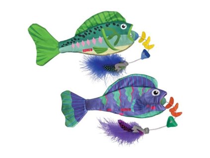 Hračka cat KONG Wrangler Angler Fish mix