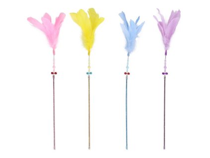 Hračka cat vábnička Yoshi 53 cm mix barev Flamingo (1 ks)