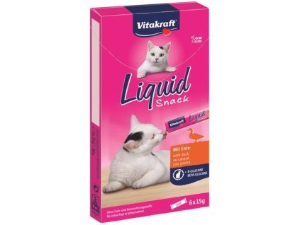 Vitakraft snack cat Liguid kachna + ß-glucan 6 x 15 g