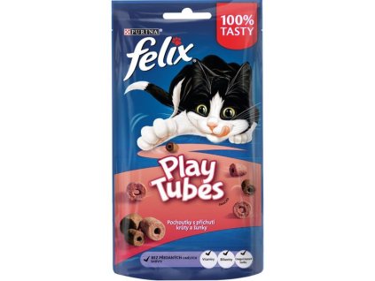 Felix Snack cat - Play Tubes příchuť krůta, šunka 50 g