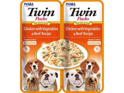 Inaba Twin Packs dog kuře & zelenina, hovězí 80 g