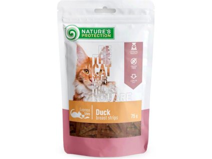 Nature's Protection Cat Snack kachní proužky 75 g