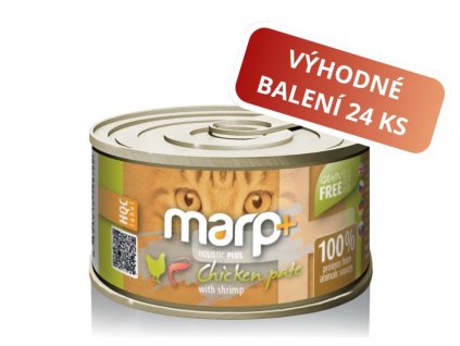 Marp Holistic Plus konzerva pro kočky – Kuřecí paté s krevetami 24x70g