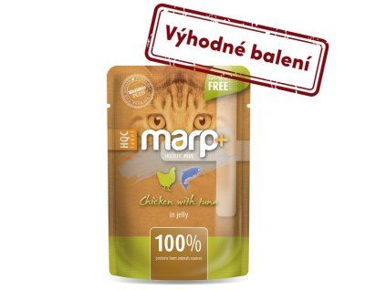 Marp Holistic Plus kapsička pro kočky - Kuře s tuňákem v želé 24x55g