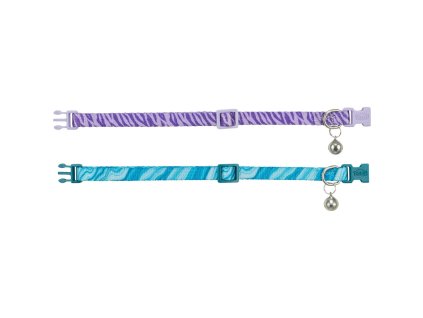 Obojek pro kočky, batika, s rolničkou, různé barvy