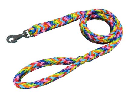 Lanové pletené vodítko HUGO - Bílá (150 cm)