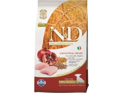 N&D ANCESTRAL GRAIN Dog LG Chicken, Spelt, Oats & Pomegranate Puppy Mini 800 g