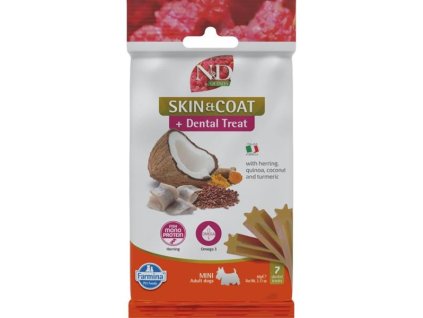 N&D QUINOA Dog Dental Snack Skin & Coat Herring Mini 60 g