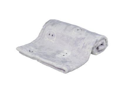 Plyšová deka MIMI, 70 x 50 cm, motiv kočičí hlavy, lila