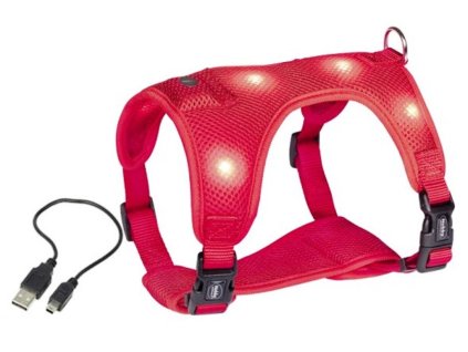Nobby Flash Mesh LED svíticí postroj červený vel. S