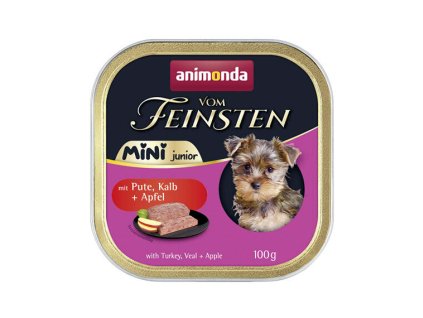 ANIMONDA paštika Vom Feinsten MINI Junior - krůta, telecí, jablko pro psy 100 g