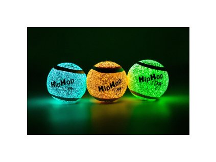 Neonový ve tmě svítící tenisový míč 6,5 cm (3 ks/bal.) HIPHOP DOG