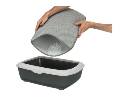 Síťová rohožka k toaletě pro kočky, EVA, šedá (Velikost podložky pod kočičí toaletu 58 x 75 cm)