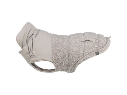 Zimní vesta AJOU s kožíškem, šedá (Velikost vesty AJOU M: 45cm, hruď: 52-63cm, krk: 49cm)