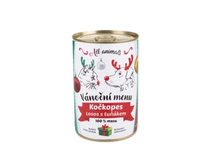 ALL ANIMALS Vánoční menu KOČKOPES - limitovaná edice konzerva losos mletý s tuňákem 400 g