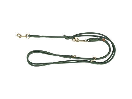 Vodítko PURE kožené kulaté nastavitelné, S: 2 m/ 10 mm, šalvějová