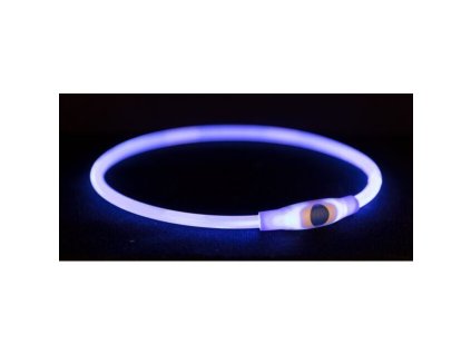 Flash light ring USB, blikací obojek, modrá (Velikost svítícího kroužku L-XL: 65 cm/ ø 8 mm)