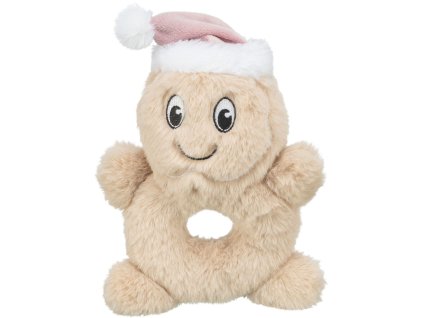 Vánoční sušenka, hračka se zvukem, 22 cm, plyš, krémová