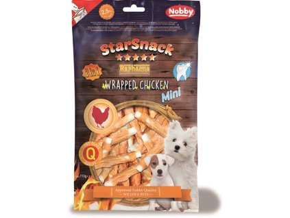 Nobby pamlsek - StarSnack Barbecue MINI Wrapped Chicken 7,5 cm, 113 g