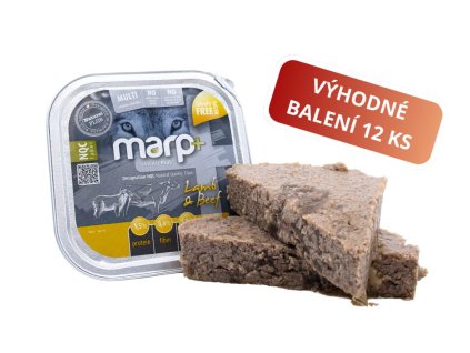 Marp Natural Plus vanička pro psy s jehněčím a hovězím 12x150g