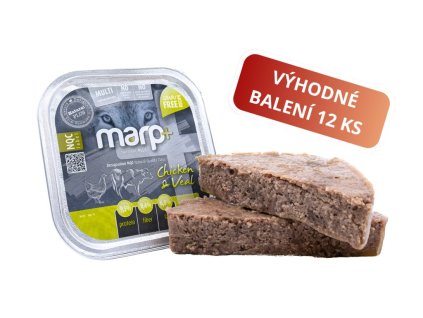 Marp Natural Plus vanička pro psy s kuřetem a telecím 12x150g