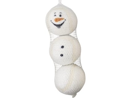 Nobby Vánoční tenisové míčky - Sněhulák 3 ks (6 cm)