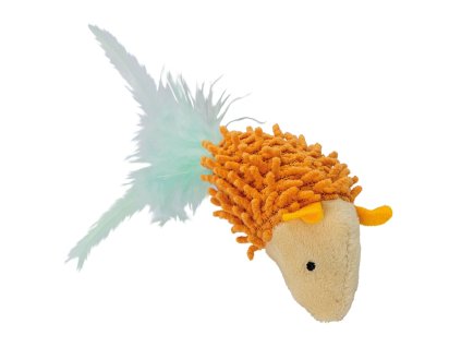 Myš "MAX" s rolničkou a peříčky 9 cm, HipHop Cat