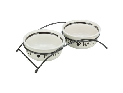 Set keramických misek se stojánkem (Velikost setu keramických misek se stojánkem 2 × 2,6 l/ ø 25 cm/ 54 × 12 × 24 cm)