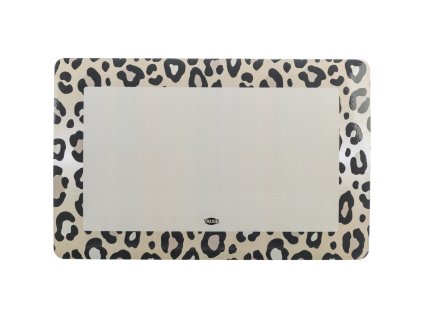 Prostírání pod misky LEO, 44 x 28 cm, šedá, hnědá/leopardí