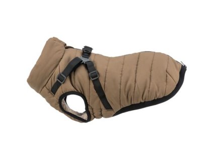 Zimní bunda PIROU s postrojem, písková (Velikost bundy PIROU M: 45cm, hruď: 62-66cm, krk: až 48cm)