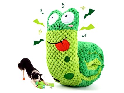 Interaktivní pískací hračka pro psy - s pamlskovým hlavolamem (Barva modrá)