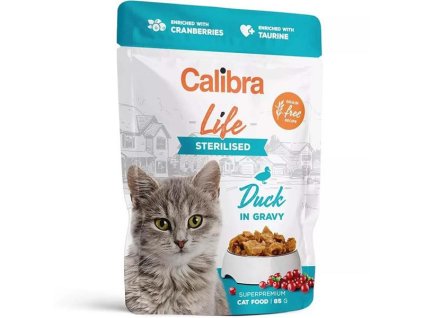 Calibra Cat Life kapsička Sterilised Duck in gravy 85 g (EXP)