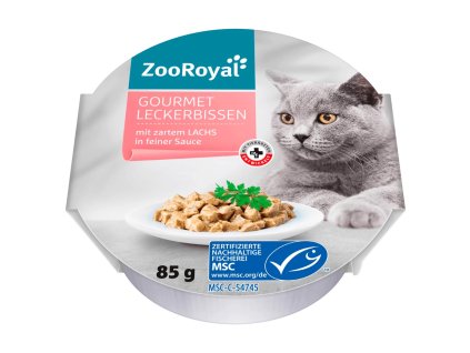 ZooRoyal Gourmet miska kousky šťavnatého masa z lososa v jemné omáčce, 85 g