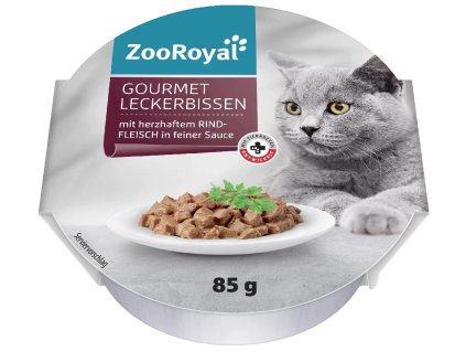 ZooRoyal Gourmet miska kousky šťavnatého hovězího masa v jemné omáčce, 85 g