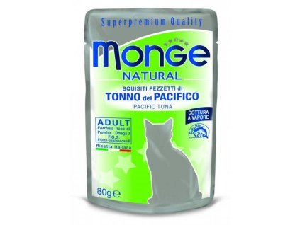 MONGE NATURAL kapsička tuňák v želé pro kočky 80 g