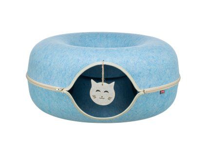 Filcová boudička - donut, ø 60 cm, s hračkou, modrá