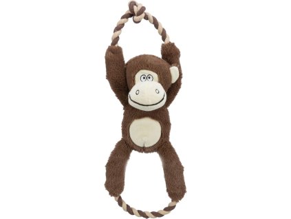Plyšová opice s vnitřním lanem 40 cm, se zvukem, polyester/bavlna