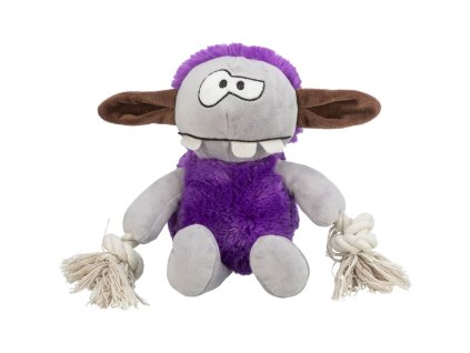 MONSTER I. - plyšová příšerka s vnitřním lanem, se zvukem, 32 cm, fialová