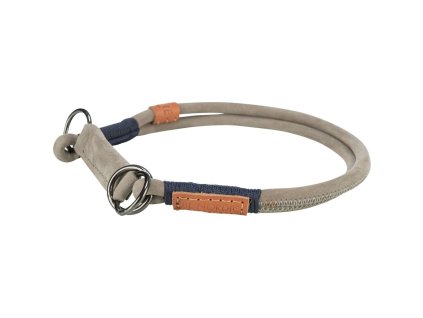 BE NORDIC kulatý polostahovací kožený obojek, šedá (Velikost obojku BE NORDIC XL: 60 cm/ 10 mm)