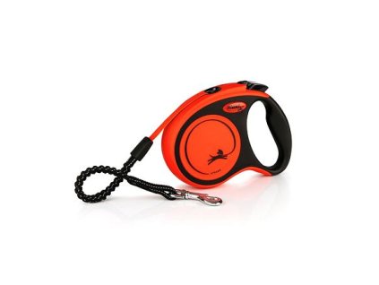 Flexi Xtreme S pásek 5 m, max. 20 kg, černá/oranžová