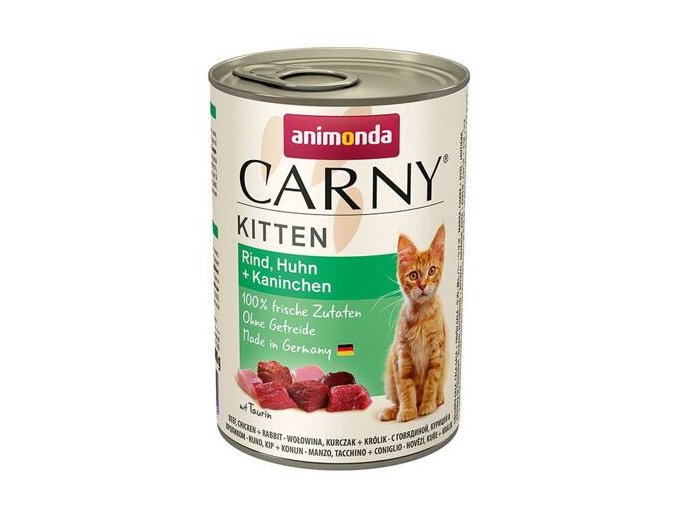 ANIMONDA konzerva CARNY Kitten - hovězí, kuře, králík 400g