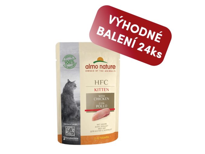 Almo Nature HFC Kitten WET CAT - Koťata 55g výhodné balení 24ks